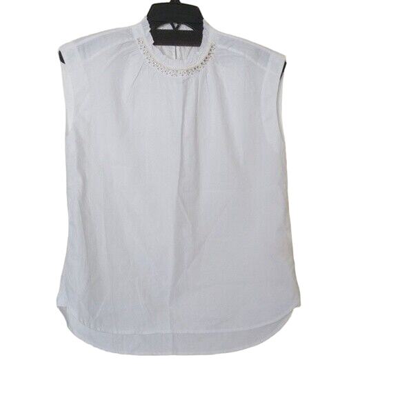 New Anthropologie Venezia Embellished Tank Top by Ne Quittez $118 SMALL White - Picture 3 of 5